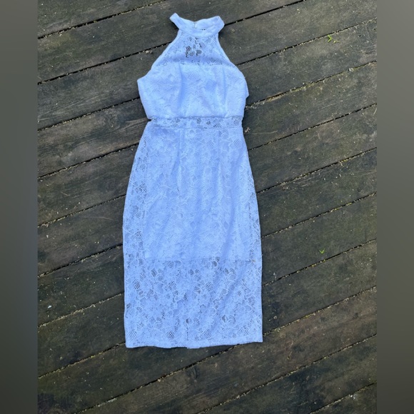 BCBGeneration White Lace Midi Halter Dress Size 2 NWOT - Picture 2 of 12